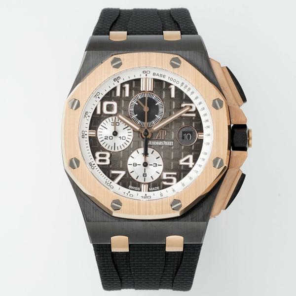 Audemars Piguet Ceramic Chronograph 44mm Sports Watch Rubber Strap