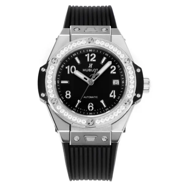 Hublot Big Bang 39mm Steel Diamond Bezel Automatic Ladies Watch