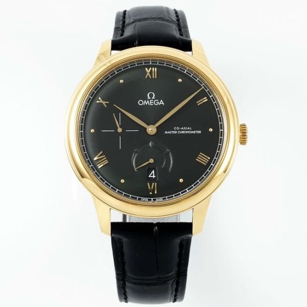 Omega De Ville Power‑Reserve Automatic Mechanical Watch, Genuine Calfskin Leather Strap