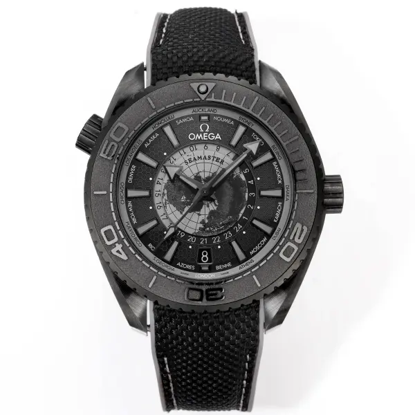 OMEGA Seamaster Planet Ocean 600M Worldtimer Full Black Ceramic Dive Watch