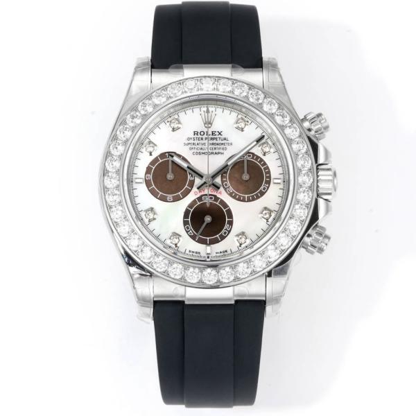 Rolex Cosmograph Daytona 40mm N+ Factory V2 Weighted Baguette Bezel Automatic Watch