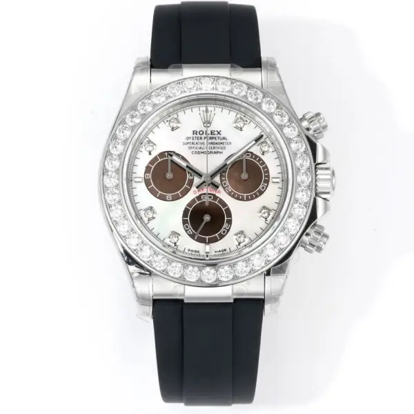 Rolex Cosmograph Daytona 40mm N+ Factory V2 Weighted Baguette Bezel Automatic Watch