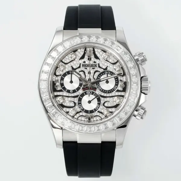 Rolex PPM Tiger Eye Moissanite Chronograph